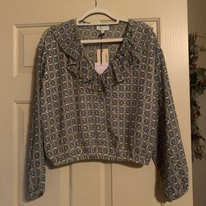 Blue Patterned Women's Top